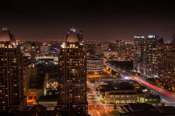 Mississauga Brampton Peel Region city night panorama skyline Toronto Ontario Canada  