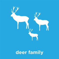 deer family icon isolated on blue background
