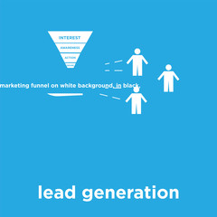 lead generation icon isolated on blue background