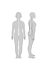 correct posture in  women. vector illustration.