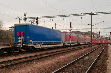 Fototapeta na wymiar cargo containers at Budapest station