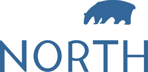 Stylized silhouette of polar bear