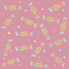 Sweet bright and tasty sweets. Vector background.