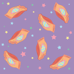 Sweet bright and tasty sweets. Vector background.