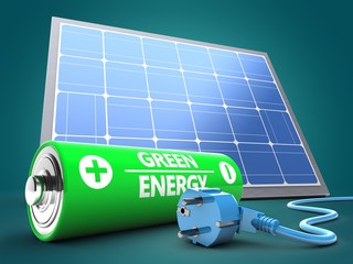 3d battery with solar panel