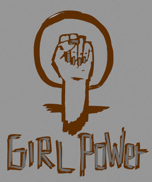 Vintage girl power icon