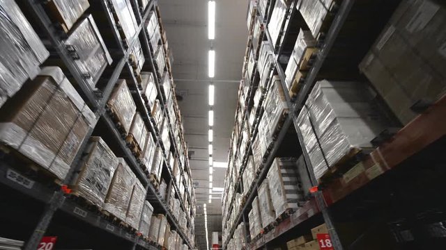 Inside a storage warehouse factory