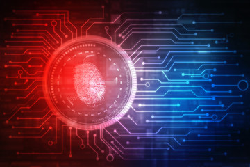 Fototapeta premium Fingerprint Scanning Technology Concept 2d Illustration