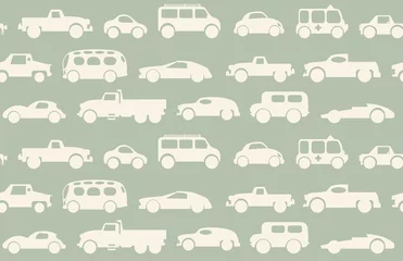 Wall murals Cars seamless pattern with toy cars