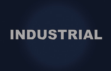 Text Industrial metallic font effect