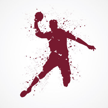 Handball-t&acirc;ches rouges