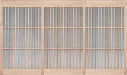 Shoji , Traditonal Japanese door , window or room divider consisting of translucent paper over a frame of wood