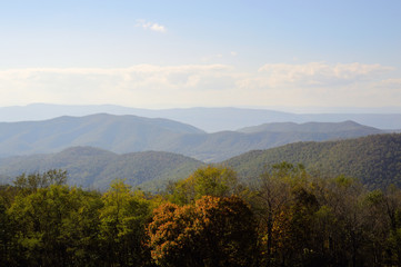 View of Shenandoah Valley covered in fog from Skyline Drive