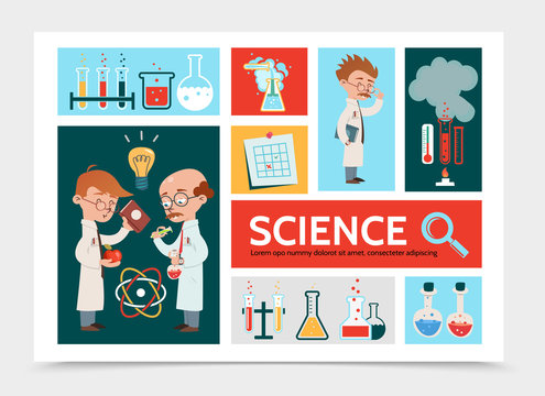 Flat Scientific Research Infographic Concept