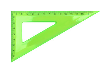 Science and education - Green set square triangle isolated