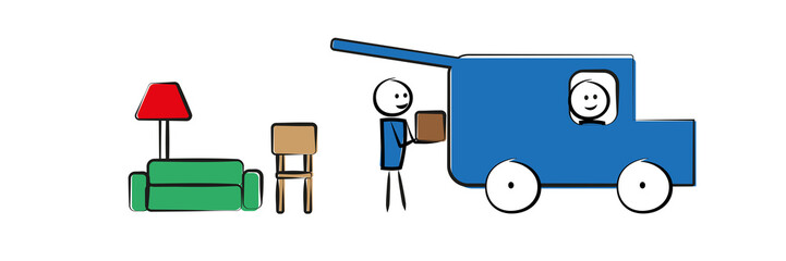 Zwei Männer machen einen Umzug