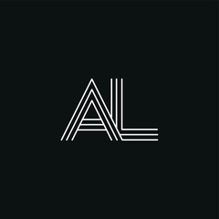 AL Letter logo icon design template elements