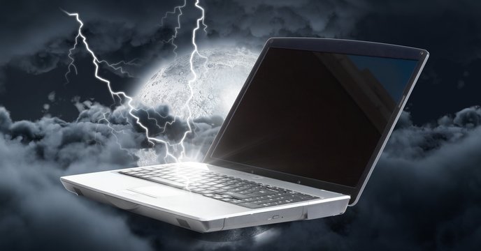 Laptop struck with lightning power