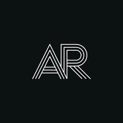 AR Letter logo icon design template elements