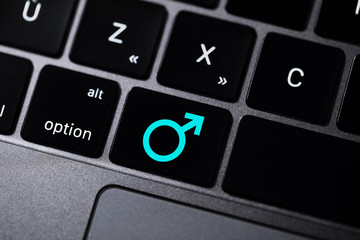 clavier d'ordinateur avec icône male 