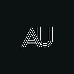 AU Letter logo icon design template elements