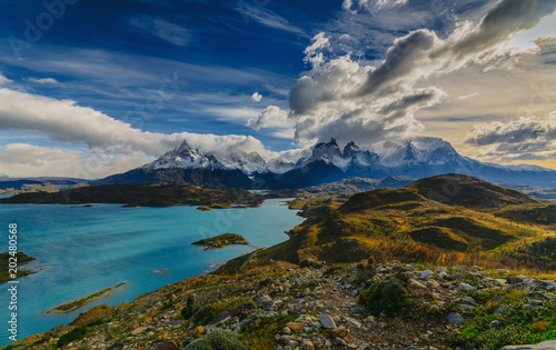 View Of Torres Mountains In The Torres Del Peine National