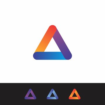 3d triangle logo design for technology, company