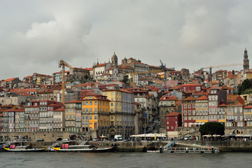 Fototapeta na wymiar View of the quarter of Ribeira, Porto, Portugal