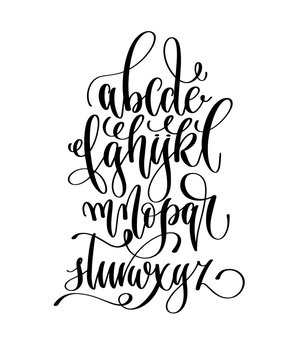 hand lettering alphabet design, black ink hand draw poster