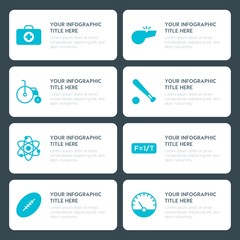 Flat health, science, sports, kids and toys infographic timeline template for presentations, advertising, annual reports