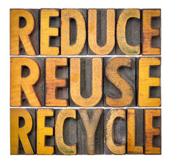 reduce, reuse and recycle - resource conservation concept