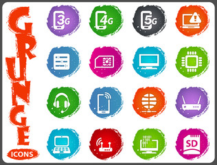 Mobile connection icons set
