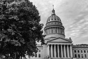 West Virginia Capitol in Black and White