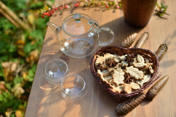 tea drinking in the open air