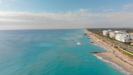 Fototapeta na wymiar Beautiful aerial view of Palm Beach coastline, Florida