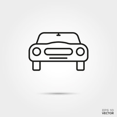 Obraz na płótnie Canvas sportscar front vector line icon