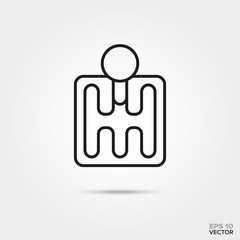gear shifting gate line icon vector