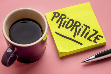 prioritize advice or reminder on sticky note