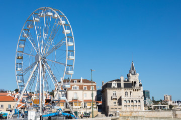 Seaside cityscape of Cascais city in summer day. Cascais municipality, Portugal.