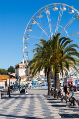 Seaside cityscape of Cascais city in summer day. Cascais municipality, Portugal.