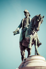 Fototapeta premium Freedom Square with monument of King Peter IV in Porto. Porto, Portugal