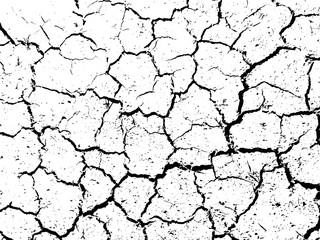 The cracks texture of dry earth. Grunge abstract background. Distressed vector overlay.