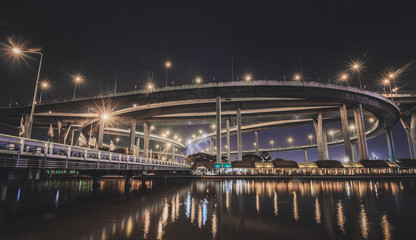 Beautiful bridge in bangkok with longexposure shot
