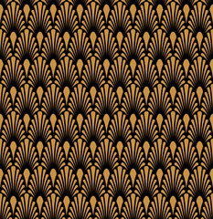 Seamless Geometric Art Deco Pattern. Abstract vector floral background.