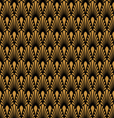 Seamless Geometric Art Deco Pattern. Abstract vector floral background.