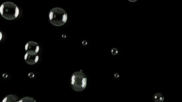 Pompas de jabon flotando en el aire