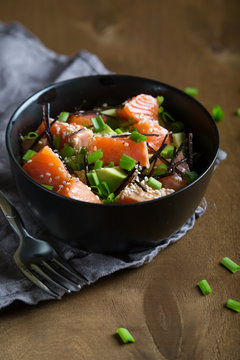 Poke with salmon and avocado