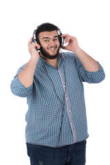 Fototapeta premium listening with the headphone