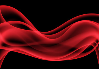 Abstract red curve wave motion on black design modern futuristic background vector illustration.