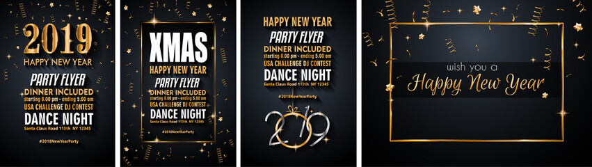 2019 Happy New Year Background for your Seasonal Flyers and Greetings Card